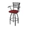 Holland Bar Stool Co Jackie with Arms 25 in. Swivel Counter Stool with Black Wrinkle Finish and Graph Ruby Seat 415 - alternate 1